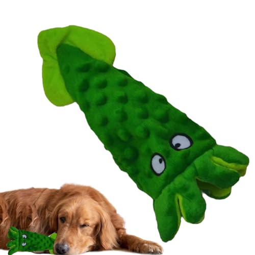 itrimaka Dog Chew Plush Squid - Green Squid Dog Chewing Plush Toy Squeaky - Puppy Sound Making Toys Interactive to Reduce Indoor Langeedom for Home, Pet Shelter von itrimaka