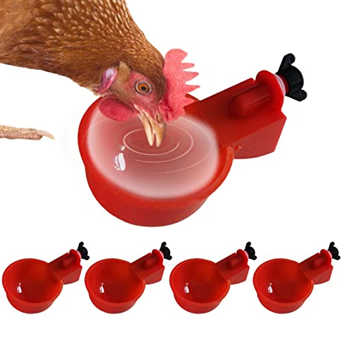 itrimaka Gießbecher Huhn | 5-teiliges automatisches Hühnertränken-Set für Geflügel - Wasserspender für Hühner, geeignet für Küken, Enten, Truthahn und Hasen, Geflügel-Wasserspender-Kit von itrimaka
