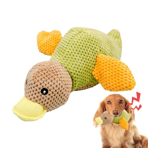 itrimaka The Mellow Dog, beruhigende Ente von The Mellow Dog, Hundespielzeug mit quietschender Ente, langlebiges, quietschendes Hundespielzeug für große und kleine Hunde im Innenbereich von itrimaka