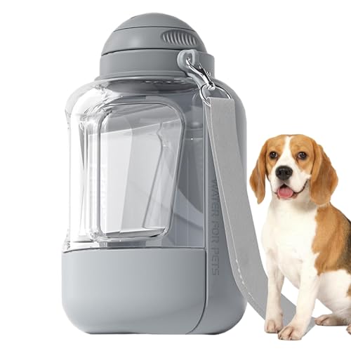 itrimaka Tragbare Hundewasserflasche, Wasserflasche für Hunde, Reise-Hundetrinkflasche, Hundeflasche 2 in 1, Haustier-Wasserflasche, Hunde-Wasserspender, Welpen-Trinknapf mit Futterspender von itrimaka