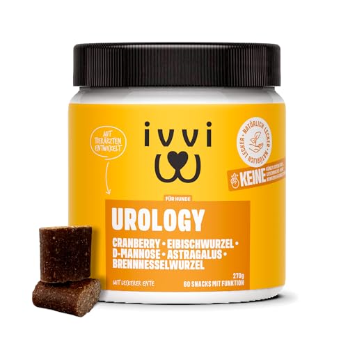 ivvi Urology – Blasen und Harnwege Snacks mit Funktion für Hunde, bei Blasenentzündungen, Inkontinenz und Harnwegsinfektionen - 60 leckere Snacks (270g) mit Ente von ivvi