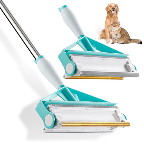 iweepet 3-in-1 Teppichrechen zur Tierhaarentfernung mit Metall, Silikon-Getriebe, Tierhaarentferner, Tiefenreinigung, verstellbarer Griff, Teppichschaber, Hunde- und Katzenhaarentferner, Werkzeug für von iweepet