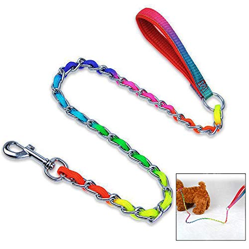 iwobi Hund Kette Leine Heavy Duty Hundeleine für große und kräftige Hunde, Bunt(3x100cm) von iwobi