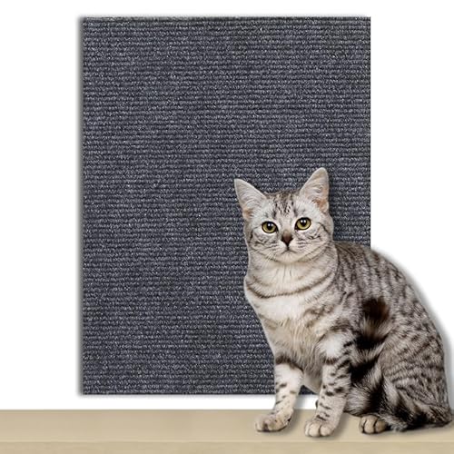 Kratzmatte Selbstklebend Katze Kratzbrett Kratzwand DIY Kratzteppich Katzenkratzer Kleber Möbelschutz für Sofa Wand Katzen, 6 Stück Selbstklebend Kratzbretter Katze, 30x60cm (Dunkelgrau) von jackfru