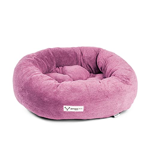 JAMAXX® Deluxe Hundebett 60cm Donut Hundekörbchen Deluxe Faux-Pelz hochwertig HundeSofa flauschig Wash - Hundekorb rund für kleine Hunde Katzen, Hundekissen in brillanten Trend Farben, PDB2083 (S) von jamaxx-pets