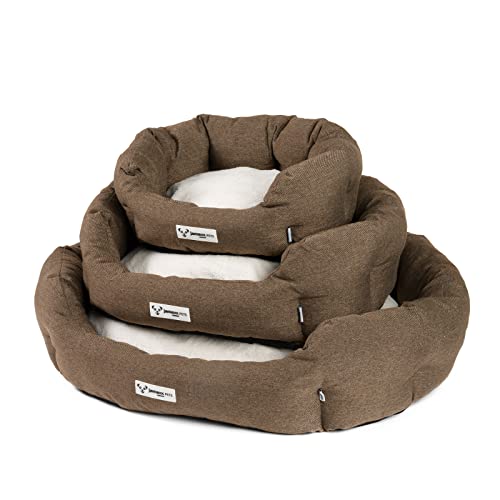 JAMAXX Hunde-Körbchen Bequem Weich, Wendekissen Waschbar Hundekorb Hundebett mit Komfort-Polsterung PDB2089 (L) 90x75 Brown von jamaxx-pets