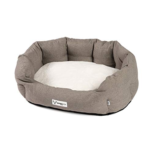 JAMAXX Hunde-Körbchen Bequem Weich, Wendekissen Waschbar Hundekorb Hundebett mit Komfort-Polsterung PDB2089 (M) 70x60, beige von jamaxx-pets