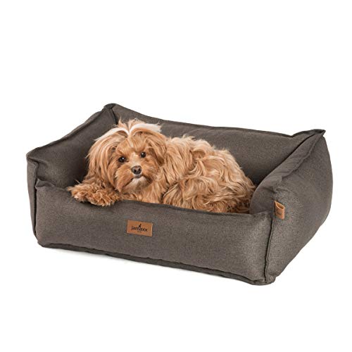 JAMAXX Premium Hundebett - Orthopädisch Memory Visco Füllung, Extra-Hohe Ränder, Waschbar, Hochwertiger Stoff mit viel Eleganz, Hundesofa PDB2018 (S) 70x50 braun von jamaxx-pets