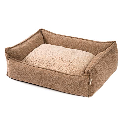 JAMAXX Premium Hundebett Orthopädisch Memory Visco Schaum Waschbar Abnehmbarer Bezug Wasserabweisend - Weiches Sofa Hundekorb Hunde-Körbchen mit Wendekissen / PDB2004 S-XL, 90x70 (M), Caramel-braun von jamaxx-pets