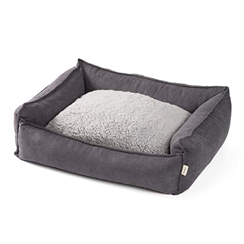 JAMAXX Premium Hundebett Orthopädisch Memory Visco Schaum Waschbar Wendekissen Wasserabweisend/Hundekörbchen Weicher Samtartiger Sofa Stoff Hundekissen Hundekorb PDB2002 (60x50 (S), grau von jamaxx-pets