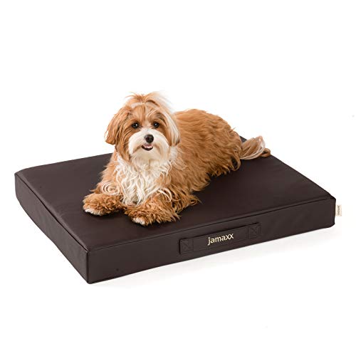 jamaxx-pets® Premium Hundekissen Hundematte Canvas Waschbar Orthopädisch Memory Foam Visco-elastische Füllung, Weiches Hundebett kleine Hunde, Vintage Canvas Stoff, Matratze PDB1017-S (65x50 Braun) von jamaxx-pets