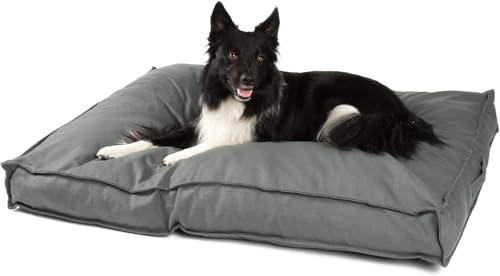 jamaxx-pets® Premium Hundekissen Hundematte Canvas Waschbar Orthopädisch Memory Foam Visco-elastische Füllung, Weiches Hundebett kleine Hunde PDB1007 (grau, L 90 x B 70 x H 15 cm) von jamaxx-pets