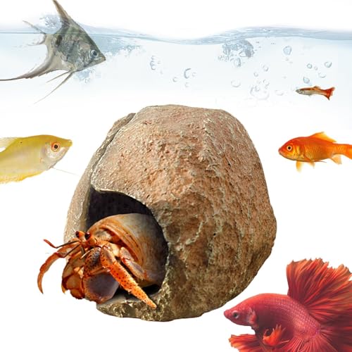 Aquarium Harz Höhle, Magnetisch Aquarium Cave Dekoration Aquarium Ornament Aquarium Zubehör Fishtank Zubehör Deko Für Fische Garnelen Verstecken, 10x8x8cm von jamgeery