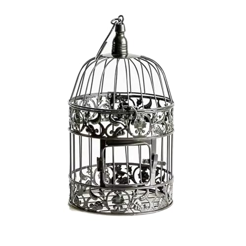 Vogelkäfig Mode Hochzeit Birdcage Eisen Home Decoration Square Vogel Käfig Benutzerdefinierte dekorative Käfig Schwarz Weiß Papageienkäfig (Size : S) von jbshop