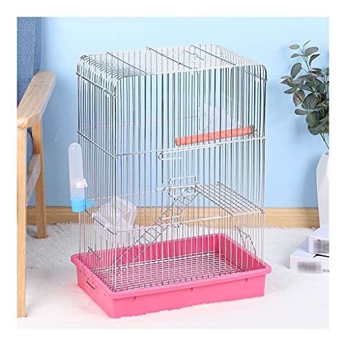 jbshop Vogelkäfig Flat-Top Galvanisierter Metallkäfig Tiger Haut Cockatiel Vogel Tragbare Griff Fliegenkäfig Für Kanarische, Liebesvogel Papageienkäfig (Color : A) von jbshop