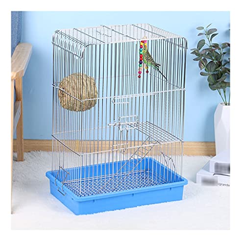 jbshop Vogelkäfig Flat-Top Galvanisierter Metallkäfig Tiger Haut Cockatiel Vogel Tragbare Griff Fliegenkäfig Für Kanarische, Liebesvogel Papageienkäfig (Color : B) von jbshop