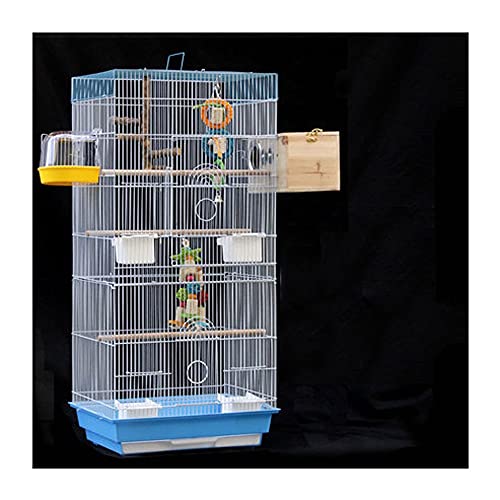 jbshop Vogelkäfig Großer Papageikäfig mit Feeder-Standstab und Zuchtkäfig für die Zuchtbehälte von Vögeln Finken Tauben-Sittiche Papageienkäfig (Color : Blue, Suit : D) von jbshop