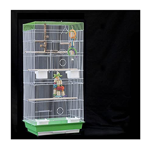 jbshop Vogelkäfig Großer Papageikäfig mit Feeder-Standstab und Zuchtkäfig für die Zuchtbehälte von Vögeln Finken Tauben-Sittiche Papageienkäfig (Color : Green, Suit : C) von jbshop