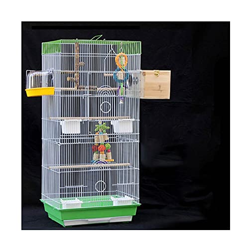 jbshop Vogelkäfig Großer Papageikäfig mit Feeder-Standstab und Zuchtkäfig für die Zuchtbehälte von Vögeln Finken Tauben-Sittiche Papageienkäfig (Color : Green, Suit : D) von jbshop