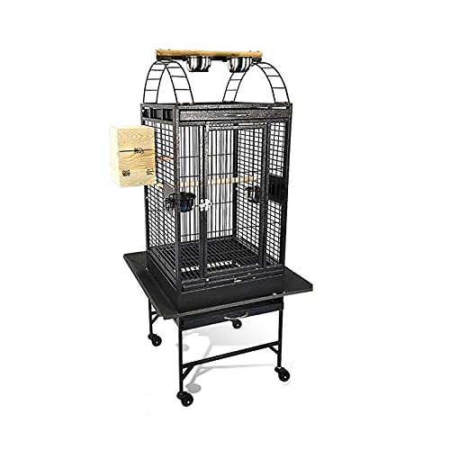 jbshop Vogelkäfig Hochwertiger großer Papagei-Macaw Canary Finch Zuchtvogel Metallkäfig Schwarze Vene Farbe Papageienkäfig von jbshop