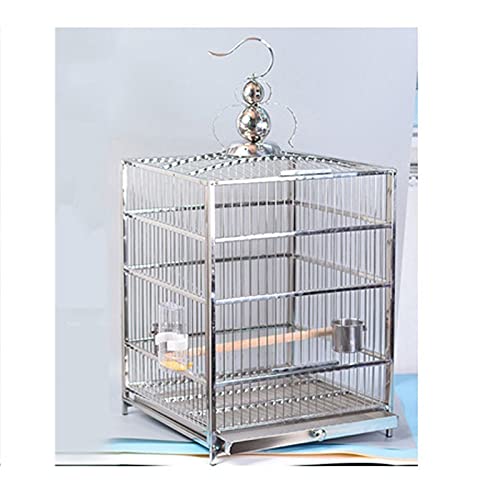 jbshop Vogelkäfig Myna große Edelstahl vogelkäfig windgerigar zuchtkäfig schwarz Hake ppfer papagei quadratischer käfig für hymadae, Fools Papageienkäfig (Color : D) von jbshop