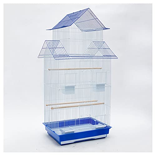 jbshop Vogelkäfig Sittich-Vogelkäfig Große Edelstahl-Plattierung Vogelkäfig Starling Gemalt Schmiedeeisen Papageikäfig Geeignet für Kanarische Liebe Vogel-Taube Papageienkäfig (Color : Blue) von jbshop