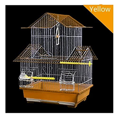 jbshop Vogelkäfig Vogelkäfig Tiger Haut Papagei Käfig Große Villa Vogelkäfige for Eisen Kultur von Papageien Vogelhaus Große Vogelkäfig Papageienkäfig (Color : Yellow) von jbshop