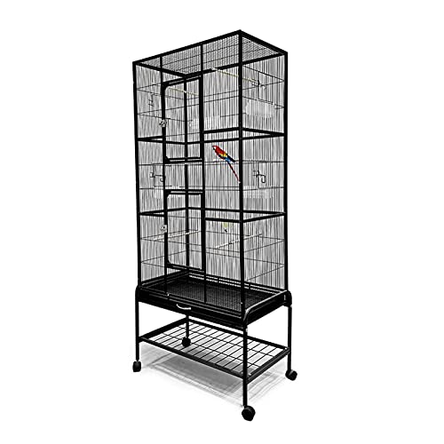 jbshop Vogelkäfig Vogelkäfig Zuchtkäfig Hohe Qualität Große Vogelkäfig Zucht Taubenkäfig Papagei Käfig Für Budgie Aviary Canary mit Rädern Papageienkäfig von jbshop