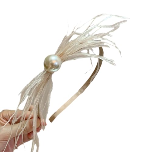 Damen Stirnband Fascinators Aus Den 1920er Jahren Mit Opernperle Für Mädchen Und Frauen Vintage Elegante Perlen Feder Fascinators von jdstty