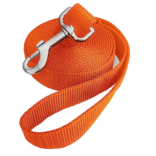 Jackpet Trainingsleine, für große, mittelgroße und kleine Hunde, lange Leine, für Training, Garten, Camping, oder Spielen, ideal für Parks und Apportieren, 3 m, Orange von jeckpat