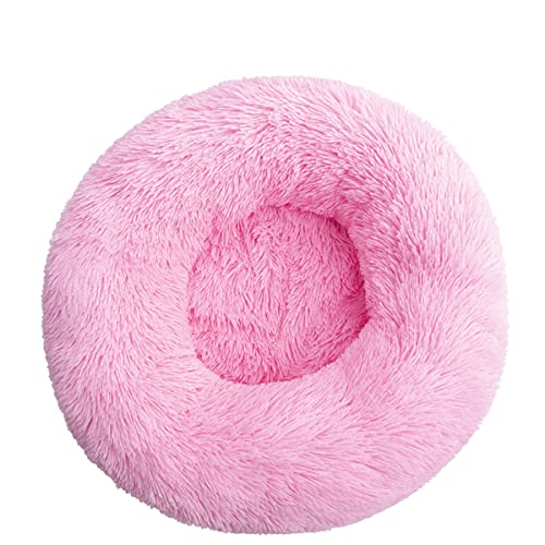 Hundebett, beruhigendes Hundebett und Katzenbett, Anti-Angst, Donut-Design, wärmend, gemütlich, weich, rund, für kleine, mittelgroße Hunde und Katzen, Rosa, Durchmesser: 40 cm von jia cool