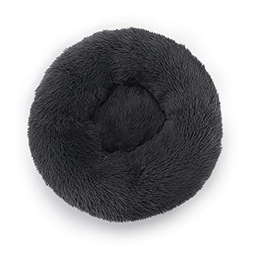 jia cool Hundebett / Katzenbett, Donut, Kunstfell, rund, bequem für kleine, mittelgroße und große Hunde, sehr weich, beruhigendes Bett, selbstwärmend, 40 cm, Dunkelbraun von jia cool