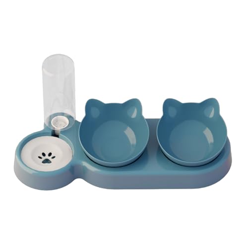 Mehrzweck-Schüssel für Katzen und Hunde, Doppelnapf, automatische Wasserfütterung, klar, sichtbar, für Zuhause und Reisen, automatischer Spender, kleiner Wandspender, klein Mehrzweck-Schüssel für Katzen und Hunde, Doppelnapf, automatische Wasserfütterung, klar, sichtbar, für Zuhause und Reisen, automatischer Spender, kleiner Wandspender, klein von jiingekk