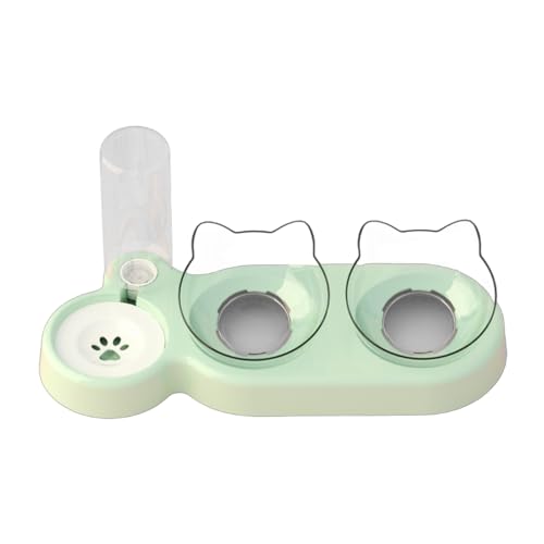 Mehrzweck-Schüssel für Katzen und Hunde, Doppelnapf, automatische Wasserfütterung, klar, sichtbar, für Zuhause und Reisen, automatischer Spender, kleiner Wandspender, klein Mehrzweck-Schüssel für Katzen und Hunde, Doppelnapf, automatische Wasserfütterung, klar, sichtbar, für Zuhause und Reisen, automatischer Spender, kleiner Wandspender, klein von jiingekk