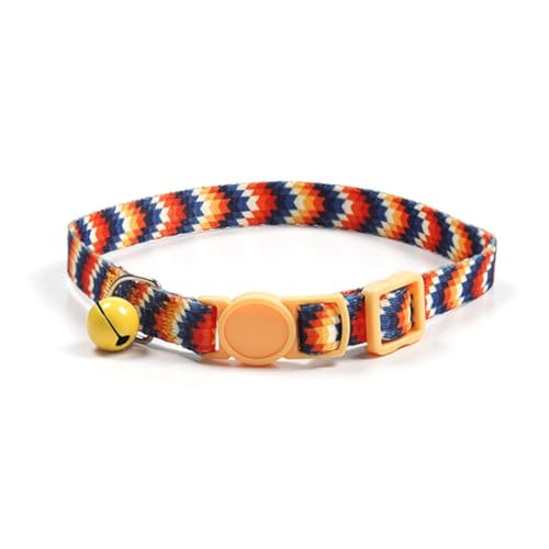 Bunt bedrucktes Halsband für Welpen, verstellbares Halsband, Geschirr, niedliches Muster, Hund mit Glöckchen, Haustierhalsband, X6d1 von jileijar