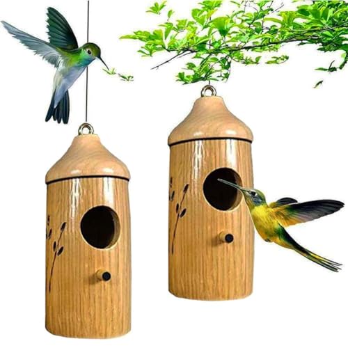 Kolibri-Haus, Kolibri-Häuser aus Holz für den Außenbereich, Garten, hängende Vogelhäuser, Gartengeschenke, Heimdekoration, Terrassendekoration von jileijar