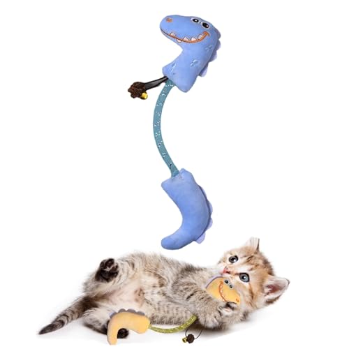 jileijar Katze Katzenminze Spielzeug, Niedliche Dinosaurier Katzenspielzeug mit Katzenminze, Katze Kauspielzeug für Zahnreinigung, Interaktives Katze Kätzchen Kicker Toys Cat Stuff Geschenke für von jileijar