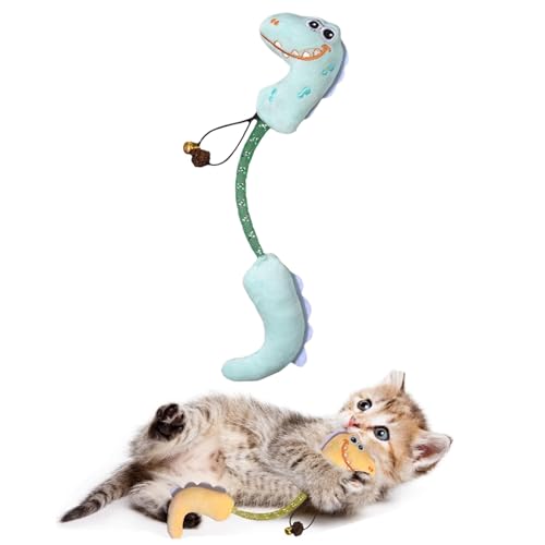 jileijar Katze Katzenminze Spielzeug, Niedliche Dinosaurier Katzenspielzeug mit Katzenminze, Katze Kauspielzeug für Zahnreinigung, Interaktives Katze Kätzchen Kicker Toys Cat Stuff Geschenke für von jileijar