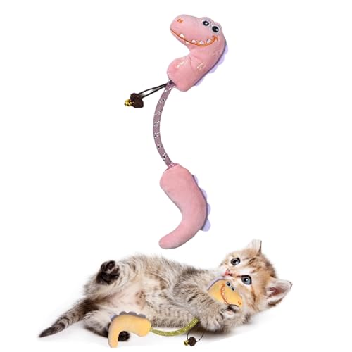 jileijar Katze Katzenminze Spielzeug, Niedliche Dinosaurier Katzenspielzeug mit Katzenminze, Katze Kauspielzeug für Zahnreinigung, Interaktives Katze Kätzchen Kicker Toys Cat Stuff Geschenke für von jileijar