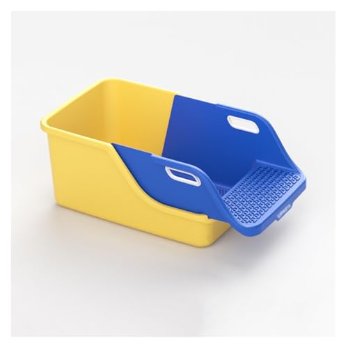 Katzentoilette Große Katzentoilette mit hohen Seitenwänden, Katzentoilette mit Spritzschutz, offene Katzentoilette, ideal for kleine und große Katzen, leicht zu reinigen Katzenklo(Yellow) von jingzhe-1125