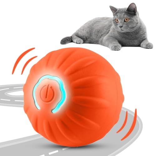 jiuhao Elektrischer Katzenspielzeug, interaktiver intelligenter Springball, Katzenspielzeug, wiederaufladbar, über USB wiederaufladbar, Kätzchenspielzeug, Ball, automatisches Bewegen, Hüpfen, Rollen, von jiuhao