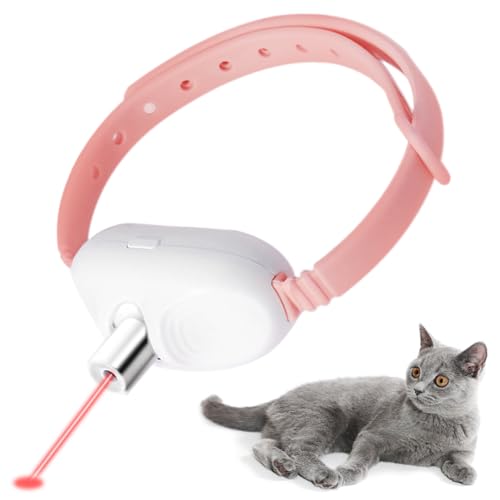 jiuhao Katzenhalsband-Zeiger-Spielzeug, rotes Kätzchen-Punkt-Spielzeug für Indoor-Katzen, Erwachsene, interaktiv, über USB wiederaufladbar, Katzenspielzeug, Katzenjagd, Haustier-Trainingswerkzeug, von jiuhao