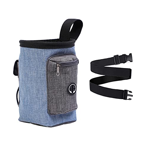 jiuzcare Futterbeutel für Hunde Leckerlibeutel Hundefutterbeutel Haustier Snack Tasche Outdoor Leckerlie-Tasche für das Training Spender Tragbare Dog Pouch Futterbeutel Hunde mit viel Stauraum, Blau von jiuzcare