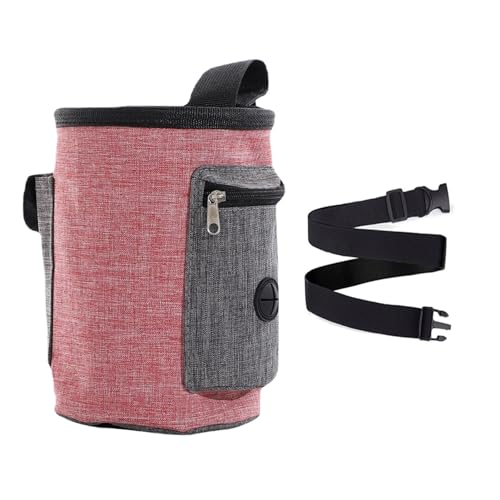 jiuzcare Futterbeutel für Hunde Leckerlibeutel Hundefutterbeutel Haustier Snack Tasche Outdoor Leckerlie-Tasche für das Training Spender Tragbare Dog Pouch Futterbeutel Hunde mit viel Stauraum, Rot von jiuzcare