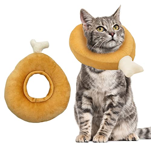 jiuzcare Halskrause Hund Katzen Schützender, Einstellbar Anti-Biss-Halsband für Hunde Katzen Halskrause Halsband Soft Vorbeugung Von Infektionen, Kratzern, Postoperativer Genesung, Chicken Leg & 28cm von jiuzcare