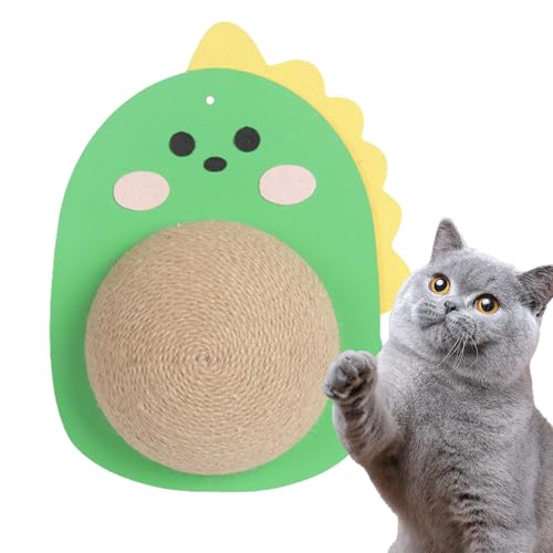 jlceh Kratzspielzeug mit Ball für Katzen, Dinosaurier-Form, Katzenkratzspielzeug, keine Flocken, vertikaler Sisalseil-Ball für Kätzchen, Katze von jlceh