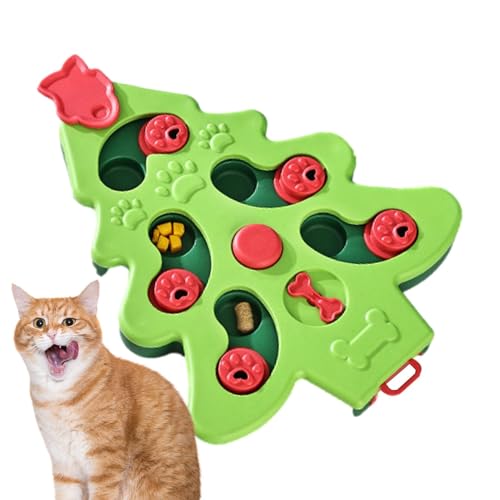 jlceh Slow Feeder Katzennapf - Weihnachtsbaumform Hund Futternapf | Tragbarer interaktiver Labyrinth Hundefutterschale für kleine Katzen, Hunde, Haustiere von jlceh