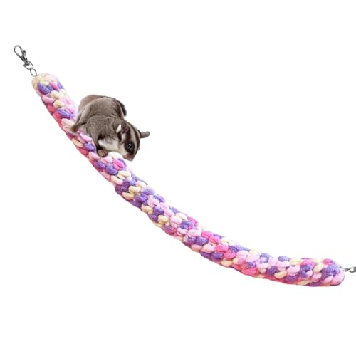 jlceh Sugar Glider Kletterseil,Sugar Glider Schaukelspielzeug | Rosa-Violettes kleines Haustier-Kletterseil-Anreicherungsspielzeug - Papageiensitzstangen zum Aufhängen, zum Kuscheln, Schaukeln, von jlceh