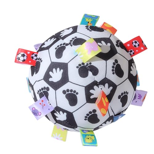 jlceh Weicher sensorischer Ball, sensorischer Ball aus Stoff,Plüsch-Multisensorspielzeug mit Rassel | Band-Tag-Ball mit kontrastreichen Farben, Frühpädagogisches Spielzeug, Feinmotorikspielzeug für von jlceh