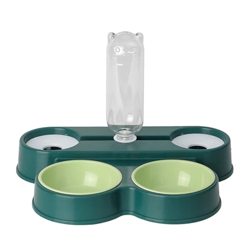 jojnsha 4 in 1 Katzen Futterbehälter Hunde Wasser Futternapf Doppelfutter Wasserspender Set Katzen Slow Bowl Futterbehälter Supplies von jojnsha